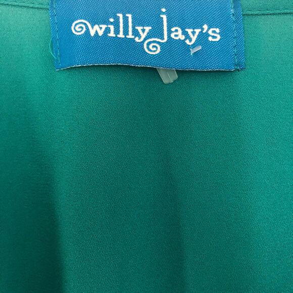 Green V-neck Romper Wrap Dress (Medium) - Picture 3 of 6